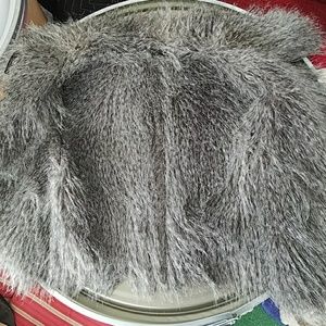 Suede and faux fur vest